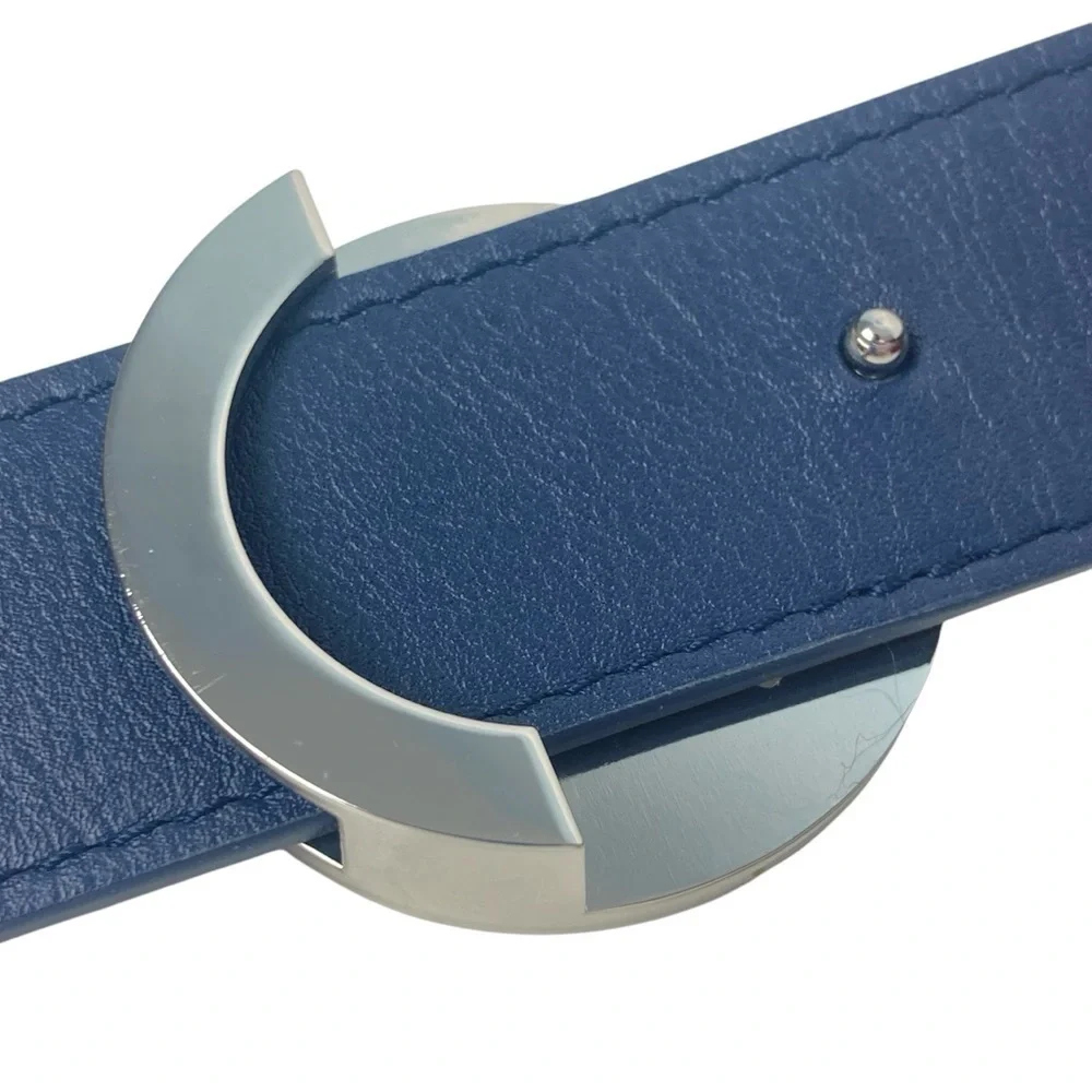 DOOZ Italian Leather Duo Belt - Reversible Cobalt/Burgundy